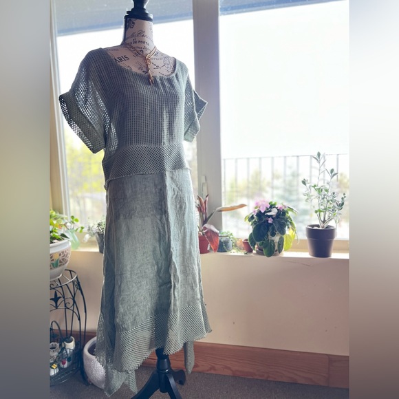 knee length dresses for ladies August Night Linen Dress